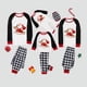 thumbnail image 3 of Pijamas familiares a juego de Navidad, diseño exclusivo de Papá Noel y ciervo, caja de regalo, conjunto de pijamas a cuadros verdes, 3 of 3
