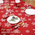thumbnail image 2 of Christmas Tablecloth, Christmas Table Cloths Rectangle 60 x 120, Xmas Winter Tablecloth Red Snowflakes Outdoor Christmas Decorations Table Cover for Dinner Dining Room Picnic Party, 2 of 6