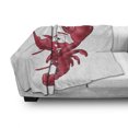 thumbnail image 3 of Lobster Soft Flannel Fleece Blanket, Illustration of a Happy Smiling Cartoon Lobster Waving His Pincers in the Air, Cozy Plush for Indoor and Outdoor Use, 50" x 60", White Dark Coral, by Ambesonne, 3 of 6