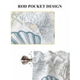 thumbnail image 7 of Light Blue Teal Coastal Kitchen Curtains 45 Inches length, Summer Beach Coral Shell Ocean Window Treatment Curtain Drapes, Lightweight Window Panels for Living Room Bedroom, 52"x45", 2 Panels, 7 of 7
