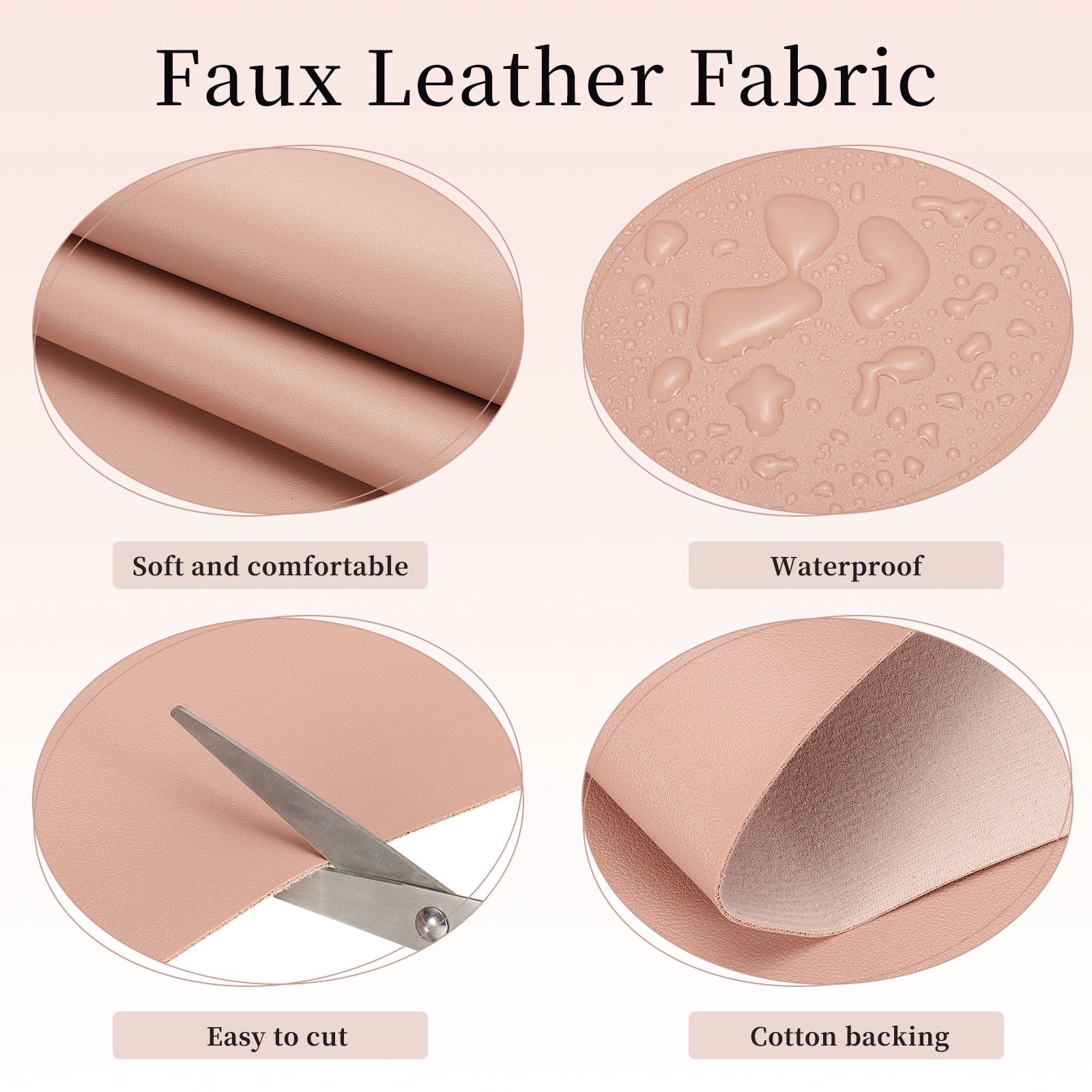 Uxcell Marine Vinyl Fabric, 54 Inch 1 Yard Upholstery Faux Leather Soft Waterproof Sheets Fabric for Crafts DIY Sewings Sofa Wallets Handbag Car, Pink