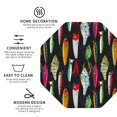 thumbnail image 4 of Pofeuu Colorful Fishing Lures Print Leather Coasters Set of 6, Round Cups Mugs Mat Pad for Home Kitchen Heat Resistant Drink Coasters,Octagon, 4 of 7