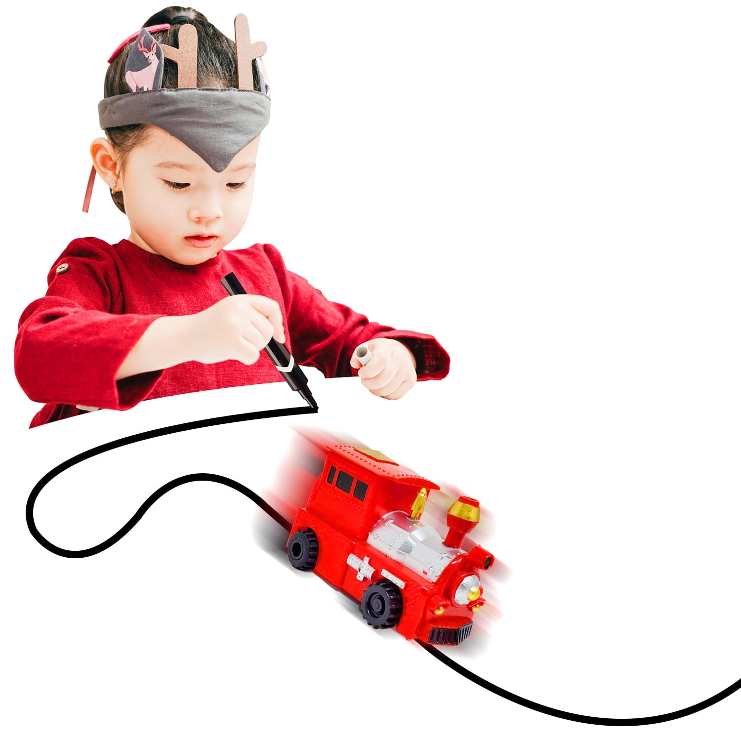 Magic Inductive Mini Robot Truck Car Toys Follow Black Lines Educational Cool Toys for Kids 4 5 6 7 8 9 10 11 12 Years Old 