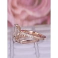 thumbnail image 2 of Perfect Bridal Set On Sale 1.50 Carat Emerald Cut Morganite And Diamond Moissanite Bridal Set In 10k Rose Gold: Bestselling Design, 2 of 2