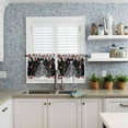 thumbnail image 3 of Christmas Tree Kitchen Curtains and Valances Set, Rod Pocket Curtains Tier Farmhouse Window Curtains 36 Inch Length, Xmas Silver Leaves Snowflake Red Ball 3 Piece Kitchen Curtains Set, 3 of 6