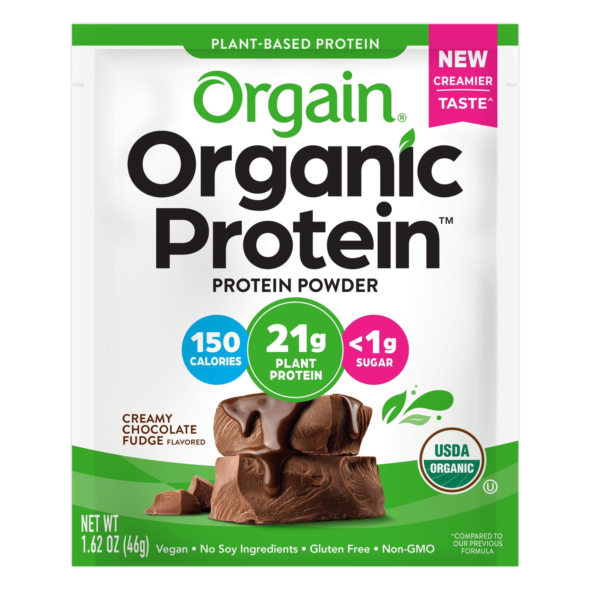 Orgain Organic Vegan 21g Protein Powder Packets, Travel Size - Chocolate, 1ct