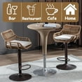 thumbnail image 6 of BISHE Adjustable Rattan Bar Stools Set of 2 with Cushion, Boho Bar Stools with Footrest, Wicker Barstools Counter Height with Backs, High Chair for Kitchen Island, Bistros, Metal Base, Beige, 6 of 7