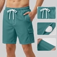 thumbnail image 4 of Mens Shorts Casual Mens Shorts with Pocket Fashion Swim Shorts With Dry Mens Shorts Elastic Waist Beach Pants Mens Shorts Athletic Mens Shorts Under $10 Light Blue,XXL, 4 of 6