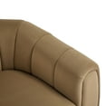 thumbnail image 5 of Rune Modern 360-Degree Swivel Barrel Club Chair, Velvet Upholstered Accent Chair, Camel, 5 of 8