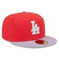 thumbnail image 3 of Men's New Era Red/Lavender Los Angeles Dodgers Spring Color Two-Tone 59FIFTY Fitted Hat, 3 of 6