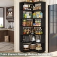 thumbnail image 6 of Homieasy 7-Tier Corner Bookshelf - Freestanding L-Shaped Etagere with Baffle for Home Office, Living Room & Bedroom,Black, 6 of 8