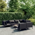 thumbnail image 1 of vidaXL 8 Piece Garden Lounge Set with Cushions Poly Rattan Dark Grey, 1 of 5