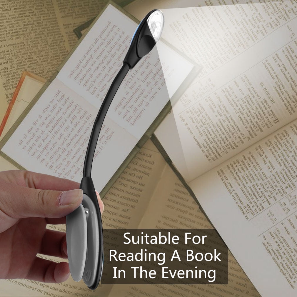 Book Light Grey Flexible Double Led Book Reading Light Clip Arm Table ...