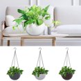 thumbnail image 2 of Hanging Planter Decorative Round Resin Hanging Basket Hanging Flower Pot, 2 of 10