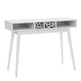 thumbnail image 4 of CorLiving Acerra Engineered Wood Adult Entryway Desk with Abstract-Pattern Center Drawer, Cubbies and Wood Legs, White/Black, 4 of 12