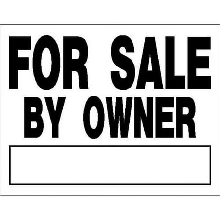 Hillman Group 847194 14 x 18 in. Black & White Corrugated Plastic for Sale by Owner Sign