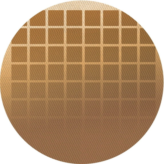 Ahgly Company Machine Washable Indoor Round Transitional Orange Area Rugs, 7' Round