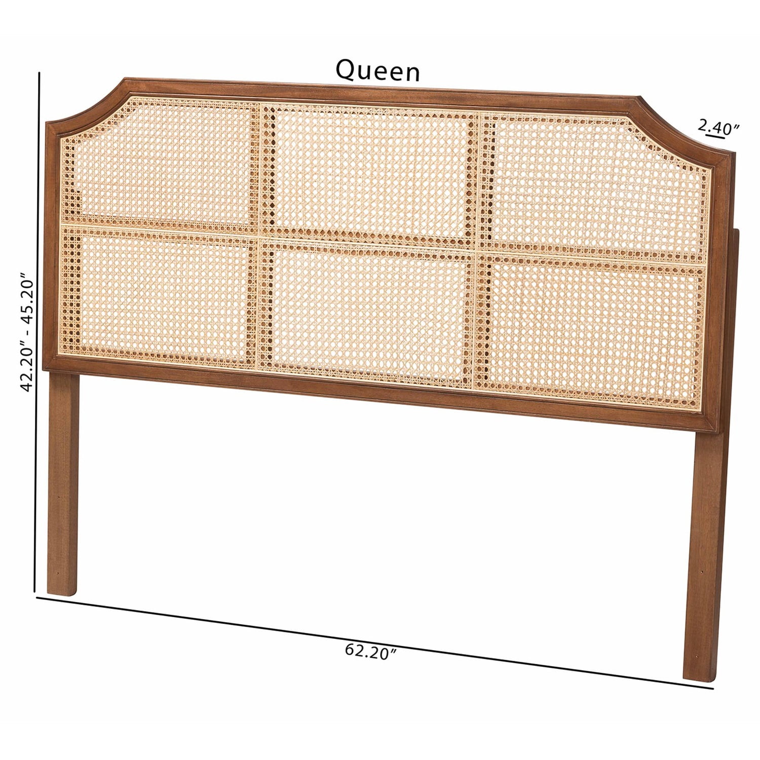 Baxton Studio Hermine Bamboo Woven Headboard Wood Backrest Panel Queen Size