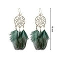 thumbnail image 6 of Mightlink 1 Pair Retro Bohemia Women Hook Earrings Feather Tassel Round Drop Earrings Palace Style Dangle Earrings Jewelry Gift, 6 of 7