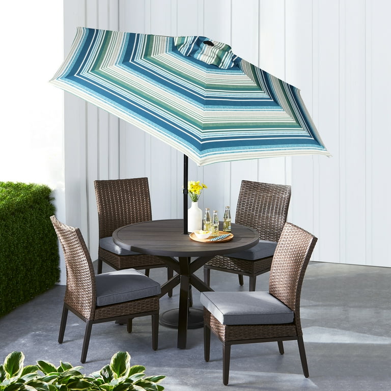 better homes and garden brown stripe patio umbrella Better Homes and Gardens 7.5' Fergus Stripe Round Tilting Push Up Patio  Umbrella