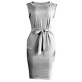 thumbnail image 4 of Sngxgn Women's A Line Midi Dress Straps V Neck Slit Party Slip Dress(Grey,L), 4 of 5