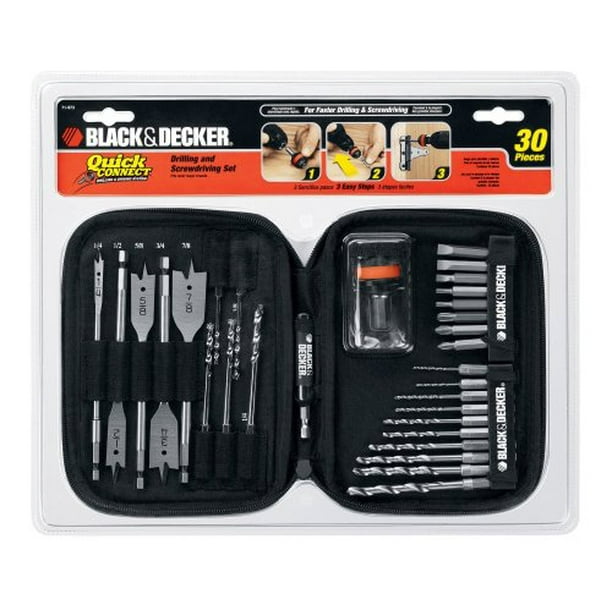 Black Decker Drill Bit Set Screwdriver Set Quick Connect 30 Piece 71973 Walmart Walmart 
