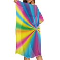 thumbnail image 4 of HELLHERO Polyester Summer Swimsuit Beach Cover Ups for Summer Travel Quick Dry Free Size Bathing Suit Cover Up Rainbow Burst, 4 of 6