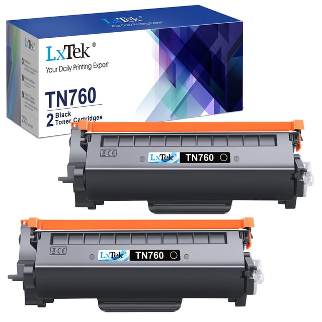 Lxtek Cartucho De Tóner Compatible De Repuesto Para Brother Tn760 Tn 760 Tn730 Tn 730 Compatible Con Mfc-L2710Dw Hl-L2350Dw Hl-L2370Dwxl Mfc-L2750Dw Hl-L2395Dw Mfc-L2690Dw Bandeja (Negro, Paquete De 2