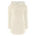 thumbnail image 4 of Ruyang Girls Fleece Hoodie Y2K Trendy Fuzzy Pullover Sweatshirt Kids Fall Winter Warm Furry Plain Hooded Sweater Pocket, 4 of 5