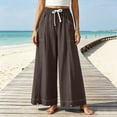 thumbnail image 4 of Edvintorg Yoga Pants with Pockets for Women Elastic Waisted Casual Loose Lightweight Wide Leg Athletic Trousers Women Clothing Brown XL, 4 of 9