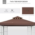 thumbnail image 5 of Patio Umbrellas Outsunny 9.8' x 9.8' Gazebo Replacement Canopy, 2-Tier Top UV Cover for 9.84' x 9.84' Outdoor Gazebo Models 01-0153 & 100100-076, Coffee (TOP ONLY),Market Umbrellas, 5 of 8