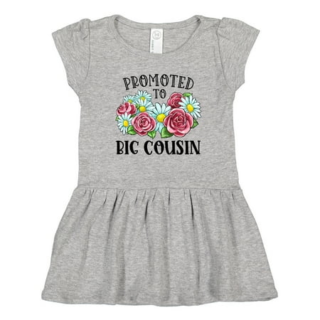 

Inktastic Promoted to Big Cousin with Flowers Gift Toddler Girl Dress
