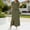 Army Green, variant on Womens 2 Piece Long Skirt Sets V Neck Short Sleeve Tops and Side Slit Stretchy Drawstring Skirt Set Summer Casual Vacation Outfits