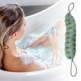 thumbnail image 2 of Unique Bargains 1 Pc Bath Shower Loofah Sponge Body Puffs for Bathroom Shower 11.42"x2.20"x1.97" Green, 2 of 6