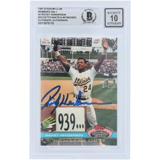 Rickey Henderson Oakland Athletics Autographed White Mitchell and