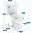 thumbnail image 2 of Two-Piece Toilets 1.28 GPF Two-Piece Elongated Siphonic Flush Toilet with Soft Close Seat,Universal Height ADA Cotton White 19"(Toilet Seat Included), 2 of 8