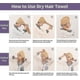 thumbnail image 3 of Toalla de microfibra H, envoltura de turbante H con botón, toalla de baño Er Cap compatible con mujeres y niños, 3 of 4