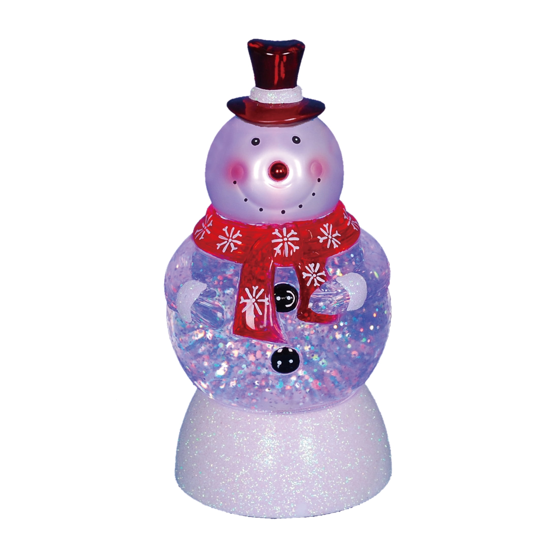 7.5" LED Lighted ColorChanging Snowman with Top Hap Snow Globe