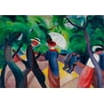 thumbnail image 2 of Macke, August 32x24 White Modern Wood Framed Museum Art Print Titled - Promenade, 2 of 4