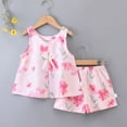 thumbnail image 2 of Cute Flower 2Pcs Summer Outfits Set for Toddler Girls – Short Sleeve T-Shirt + Pants (Gift Idea) Summer 2Pcs Gift Outfits Set Girls Summer Set 1-8 Years,12-18 Months, 2 of 3