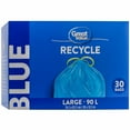 thumbnail image 1 of Great Value Large Blue Recycle Bags, 90L , 30bags, 1 of 4