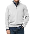thumbnail image 1 of Migroa Essential Men's Quarter-Zip Sweatshirt -Solid Color Stand-Up Collar Design, Multiple Color Options, Premium Casual Wear Under $25, White M, 1 of 4