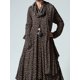 thumbnail image 4 of Vestidos de manga larga con estampado de otoño para mujer, vestido largo holgado con bolsillos y dobladillo irregular y cuello vuelto, vestido retro de fiesta de talla grande, 4 of 4