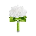 thumbnail image 3 of Kmbangi Artificial Wedding Bride Bouquet Romantic Handheld Bridesmaid Flower with Ribbon, 3 of 8