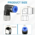 thumbnail image 2 of Uxcell PLF6-N01 Pneumatic Female Elbow 6mm Tube OD x 1/8" NPT 90 Degree Push to Connect Air Tube Fittings Blue, 2 of 6