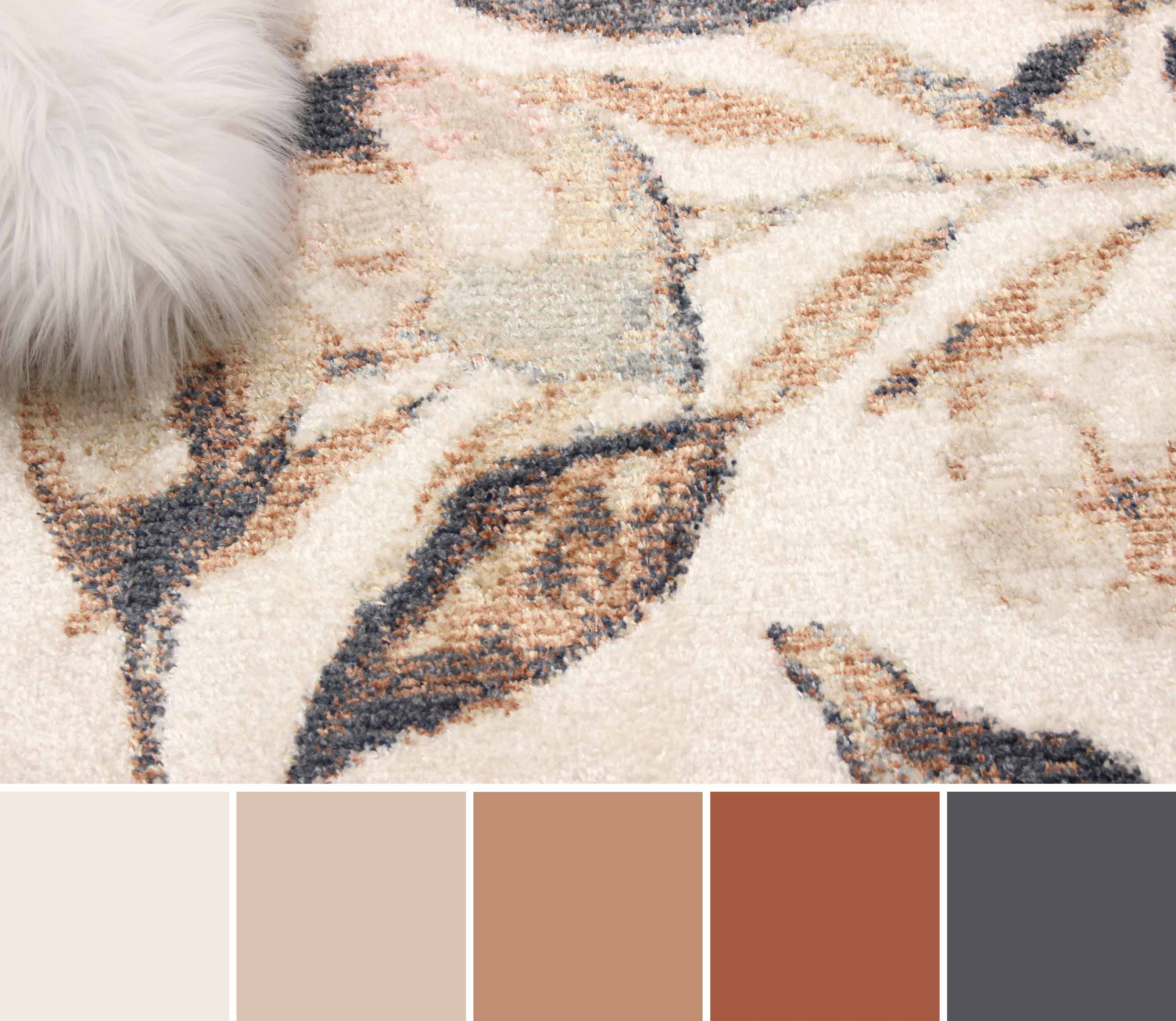 ECARPET Rosette Tapis Contemporain / Moderne pour Salon, Chambre, Salle A Manger, Entrée, Couloir et Plus Encore.