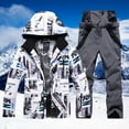 thumbnail image 2 of Hwmodou Men Outfits Men's And Men's Ski Jackets And Pants Set Windproof Insulated Snowsuit Winter Warm Snowboarding Snow Coat Resort Outfits For Men 2023, 2 of 3