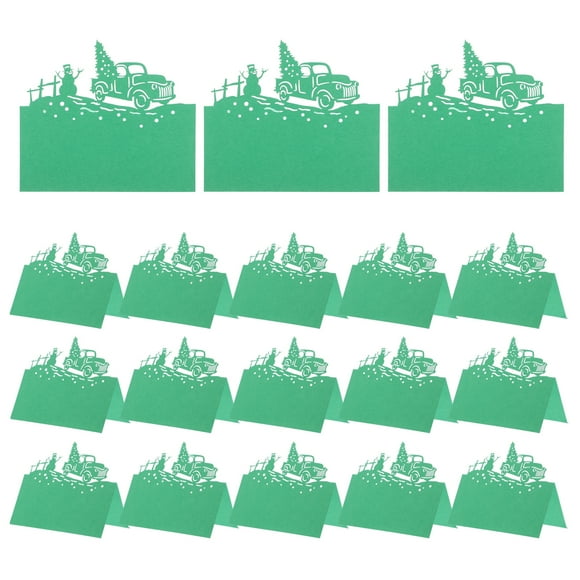 CIMAXIC christmas 50pcs Christmas Table Place Cards For Tables Holiday Party Tent Cards Food Tent Labels For Christmas Party Green,3.94"X3.94"X0.01"