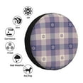 thumbnail image 5 of Xecao Purple Floral Gingham Check Plaid for Tire Covers: Waterproof, dust-proof, and universally fitting for trailers, SUVs, 5 of 8