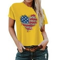 thumbnail image 1 of Birdeem T-Shirt pour Femmes d'Été Décontracté Ample Imprimé Fête de l'Indépendance à Col Rond à Manches Courtes, 1 of 1